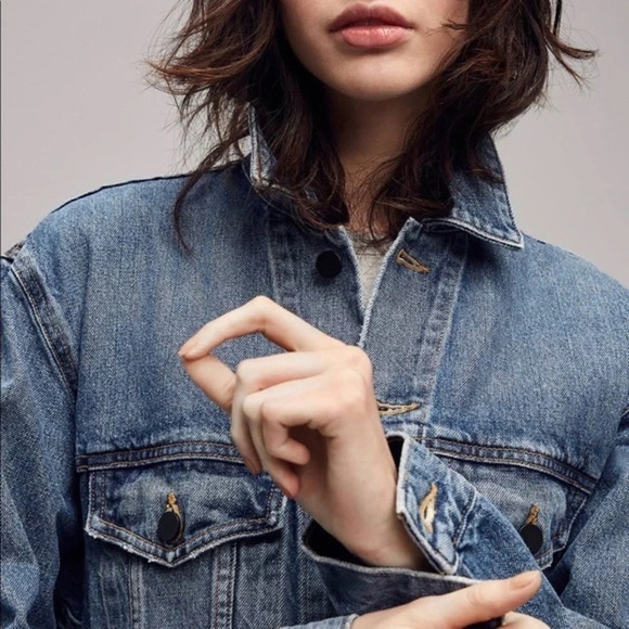 Alexander Wang x Denim Daze Oversized Unisex Faded Jacket in Light Indigo Aged - Picture 14 of 16